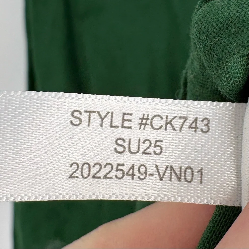 J. Crew Factory Linen Blend Button Front Shell Tank Green - Picture 8 of 9